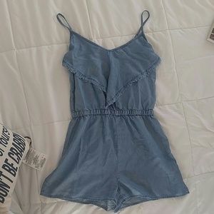 Chambray romper , beach pool cover up